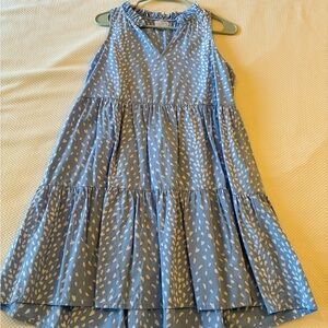 Mud Pie Blue and White Patterned Kids Dress
